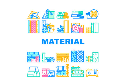 Building Material Collection Icons, an Industrial Photo by pikepicture