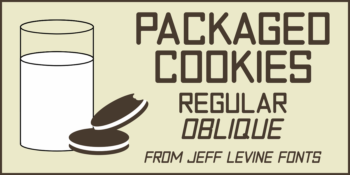 Packaged Cookies JNL, a Sans Serif Font by Jeff Levine Fonts (Photo 1 of 5)