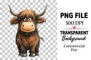 Highland Cow Christmas Clipart, an Illustration by Watercolor design (Thumbnail 4 of 6)