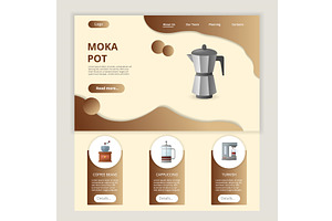 Moka Pot Flat Landing Page Website