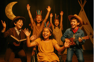 A diverse group of children in, a Person Photo by Sergey Kotenev
