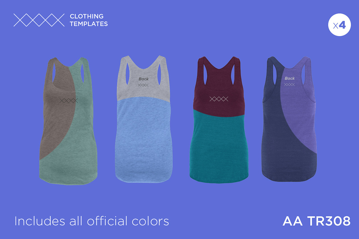 AA TR308 - Womens blank tank top set, a Shirt Mockup by Clothing Templates (Photo 3 of 3)