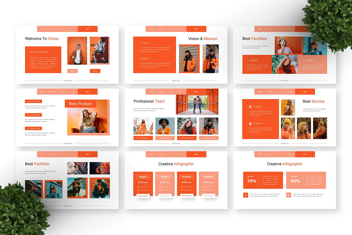 Orane - Orange Fashion Google Slide, a Presentation Template by Deepslide Studio (Photo 6 of 6)