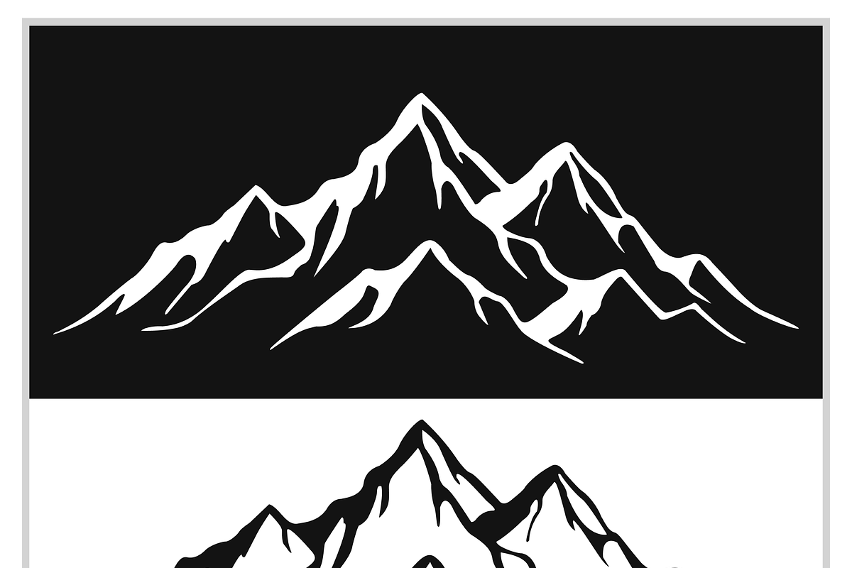 Stylized Mountain Vector Set, a Technology Illustration by CarWrap design (Photo 1 of 4)