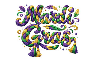 Faux Yarn Mardi Gras Png Louisiana P, an Illustration by DreamPrint404