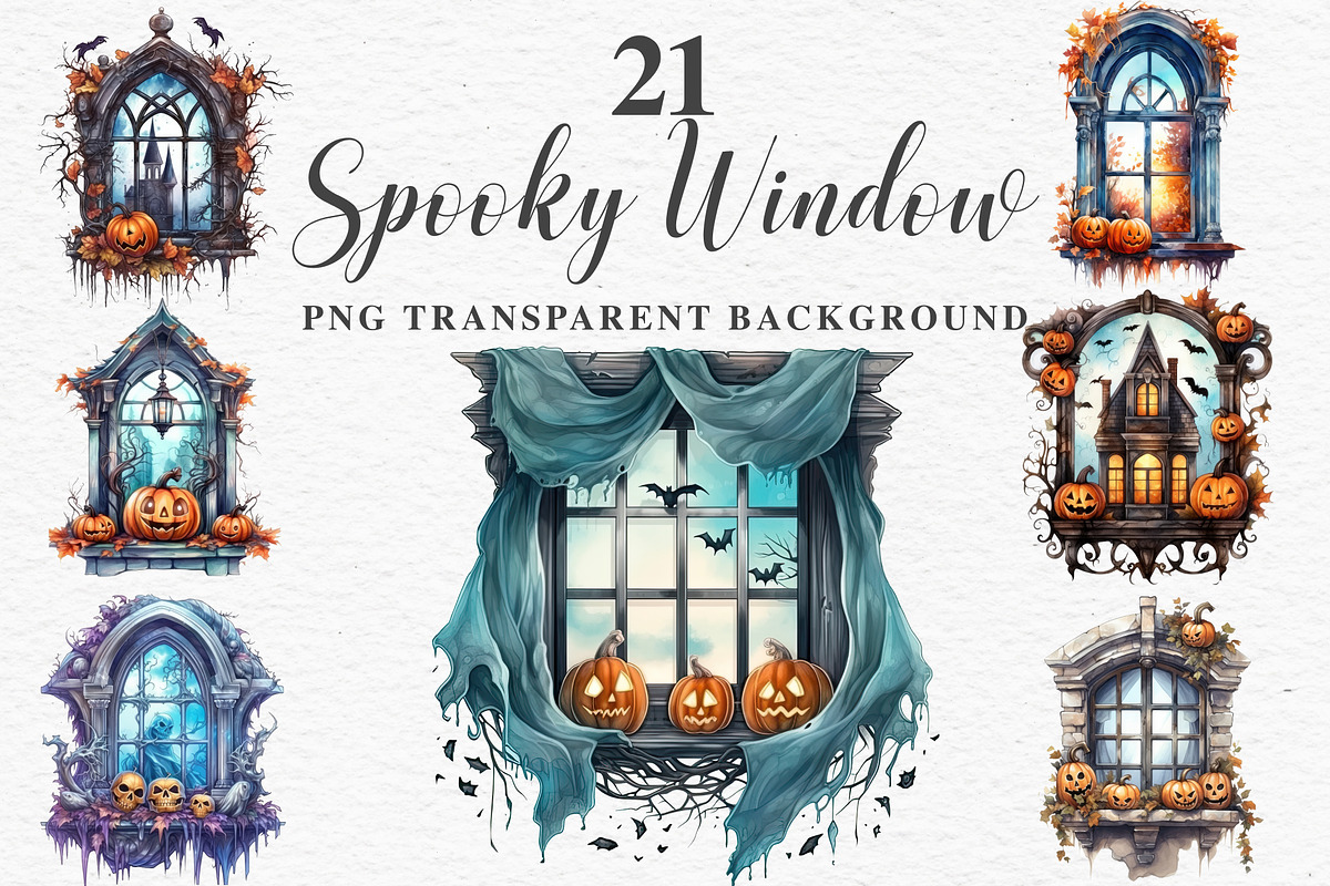Halloween Pumpkin Window Spooky Art, a Seasonal Illustration by Rabbit Heart (Photo 1 of 10)