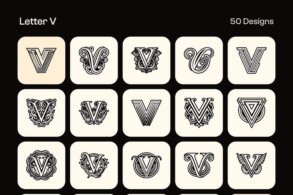 1400 Alphabet Letters Logo, a Solid Icon by Creative Stall (Photo 29 of 34)
