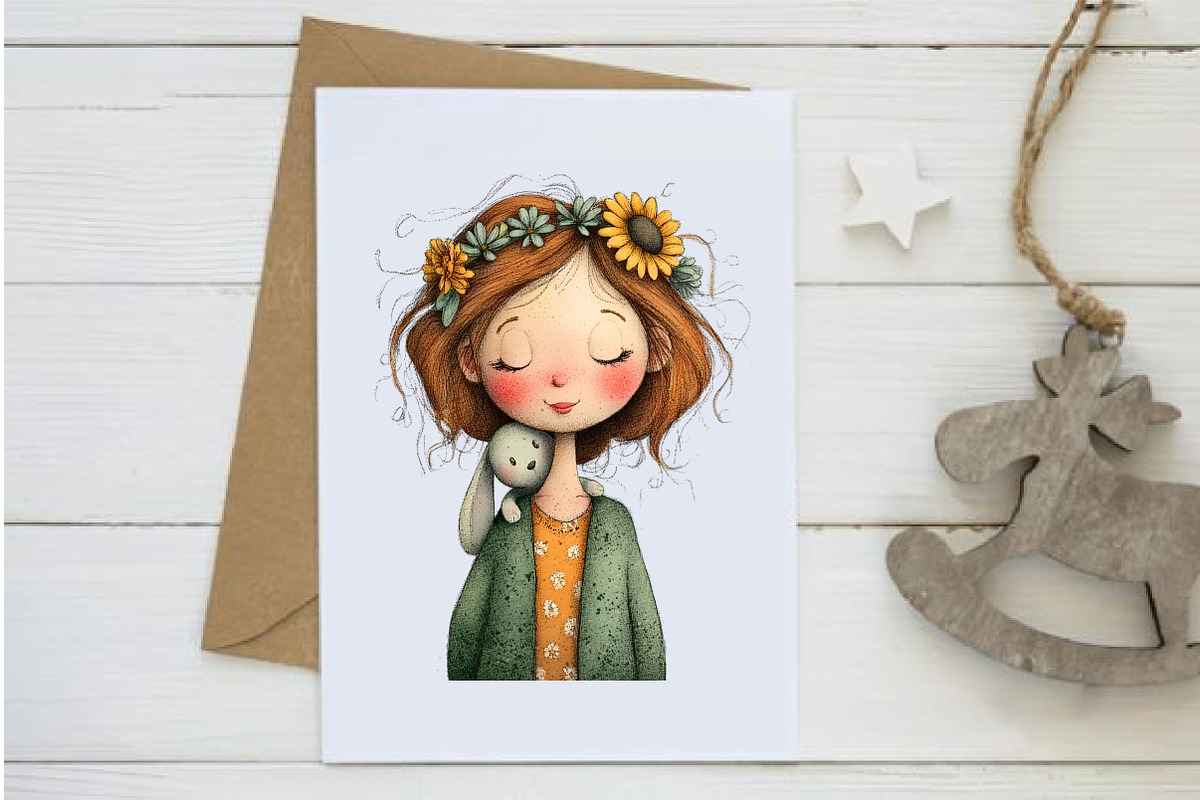 Whimsical Easter Girl Clipart, an Illustration by Design Market (Photo 5 of 5)