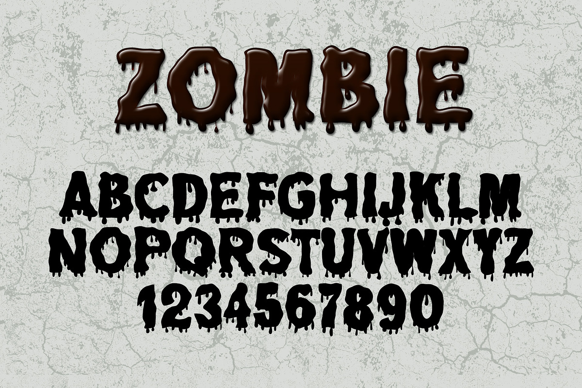 Dripping Zombie Halloween Font, a Font by vladocar (Photo 7 of 8)