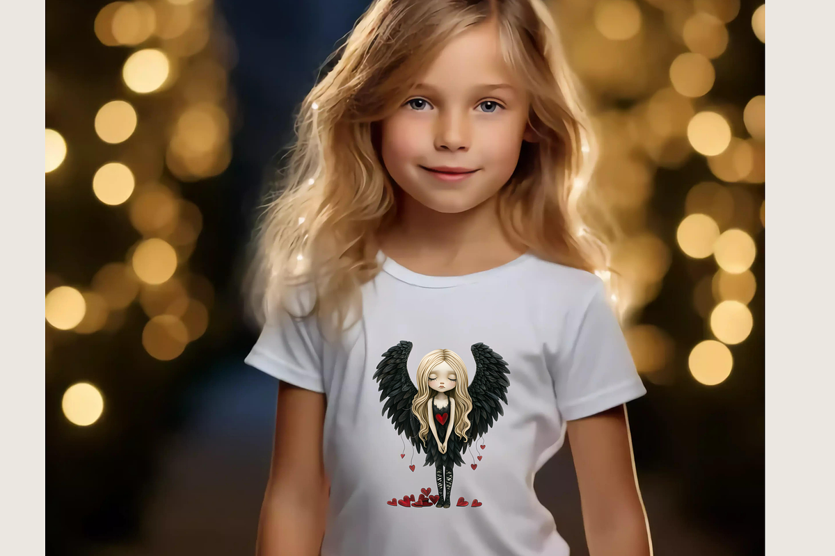 VALENTINE BLACK ANGELS CLIPART PACK, a Person Illustration by Daring Digies (Photo 7 of 10)