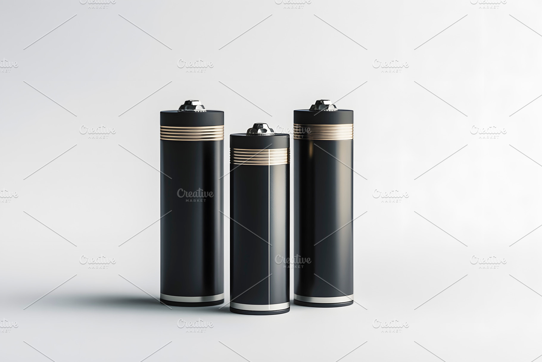 black electric batteries, generative AI, a Photo by Nito