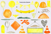 Watercolor Construction clipart, a Decorative Illustration by WatercolorColorDream (Thumbnail 3 of 12)