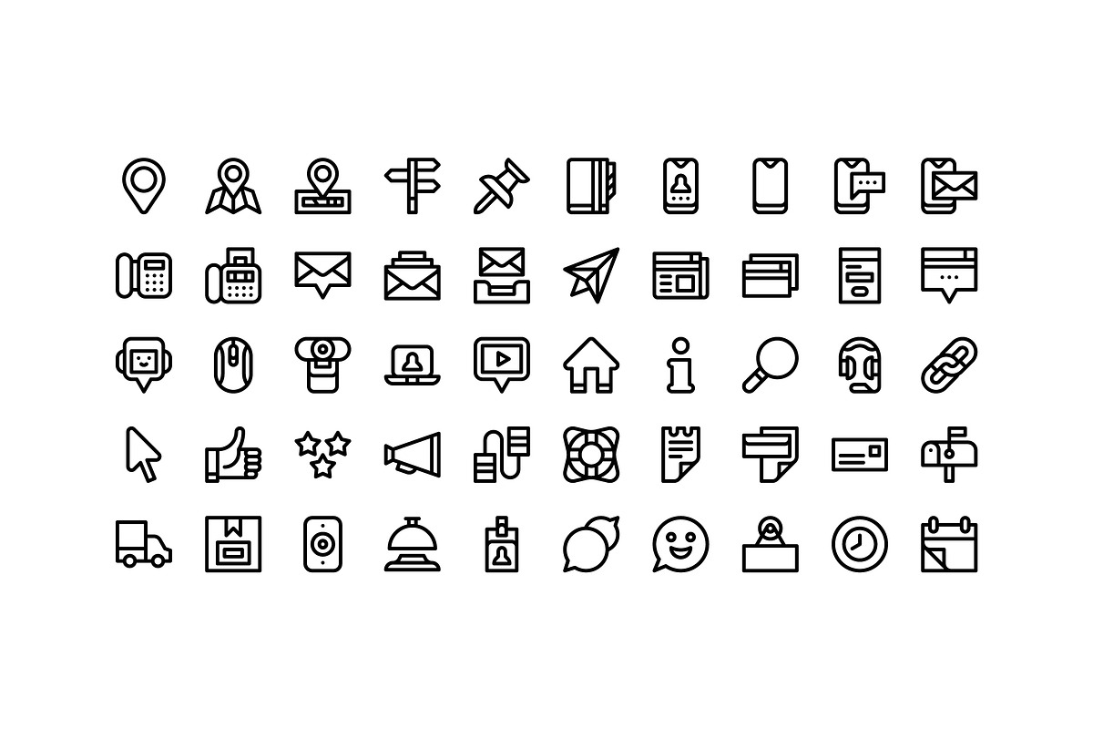 50 Contact Us Icons, an Outline Icon by Side Project (Photo 2 of 8)