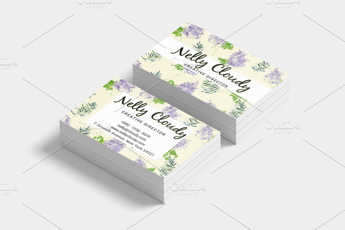 Watercolor Creative Business Card, a Business Card Template by land art (Photo 2 of 10)