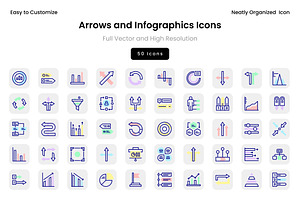 Arrows and Infographics Icons, a Solid Icon by Wencory