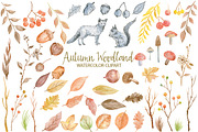 Watercolor Clipart Autumn Woodland, an Illustration by Corner Croft (Thumbnail 2 of 3)