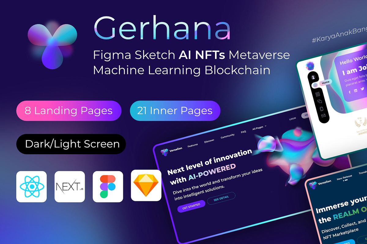 React Next NFT AI Website Template, a Websites & App Template by UInstrument (Photo 1 of 5)