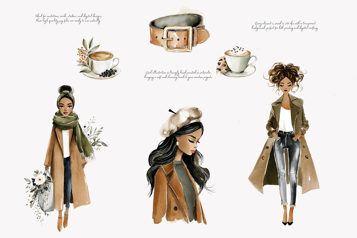 Autumn watercolor clipart set, a Decorative Illustration by Patishop Art (Photo 3 of 9)