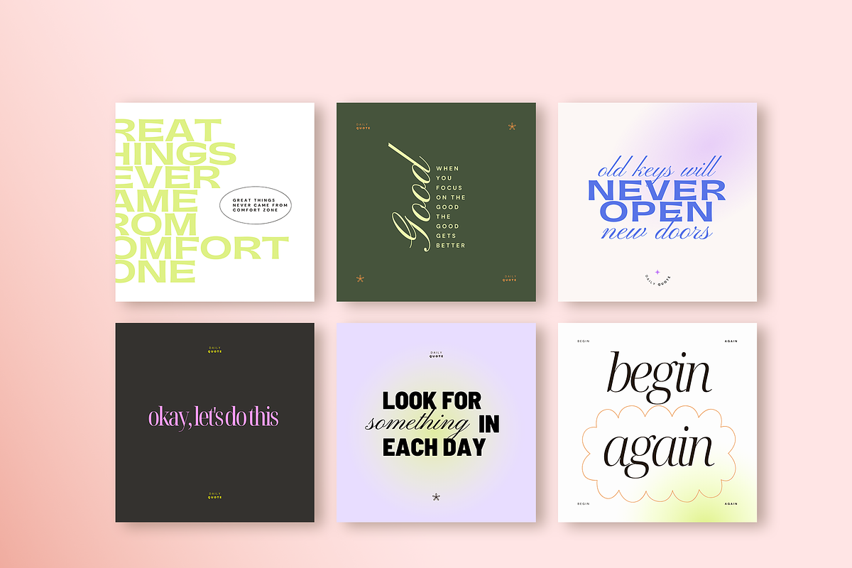 Retro Gradient Insta Quotes, a Social Media Template by Kseniia_Design (Photo 5 of 9)