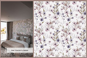 4 Watercolor Purple Seamless Flowers, a Pattern Graphic by Knopazyzy (Thumbnail 3 of 5)