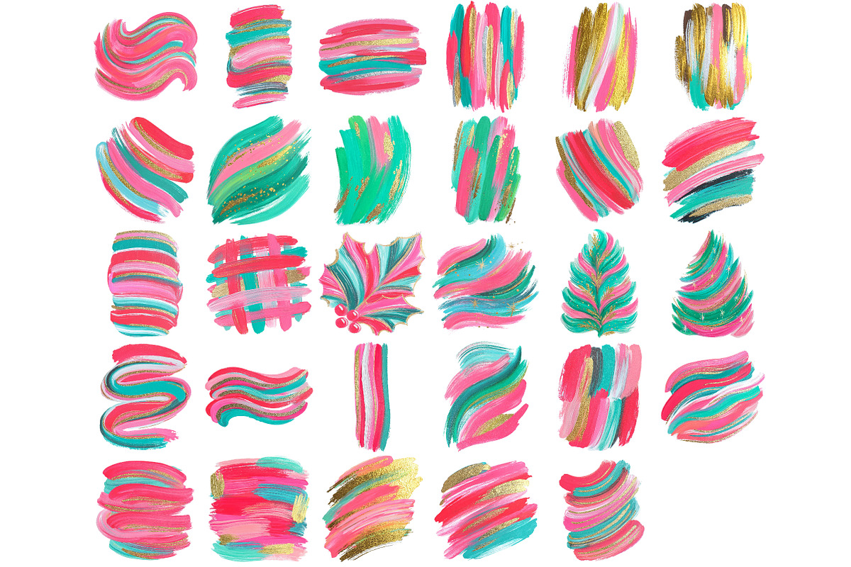 Christmas Brushstroke PNG, an Illustration by Craft Nest (Photo 2 of 2)
