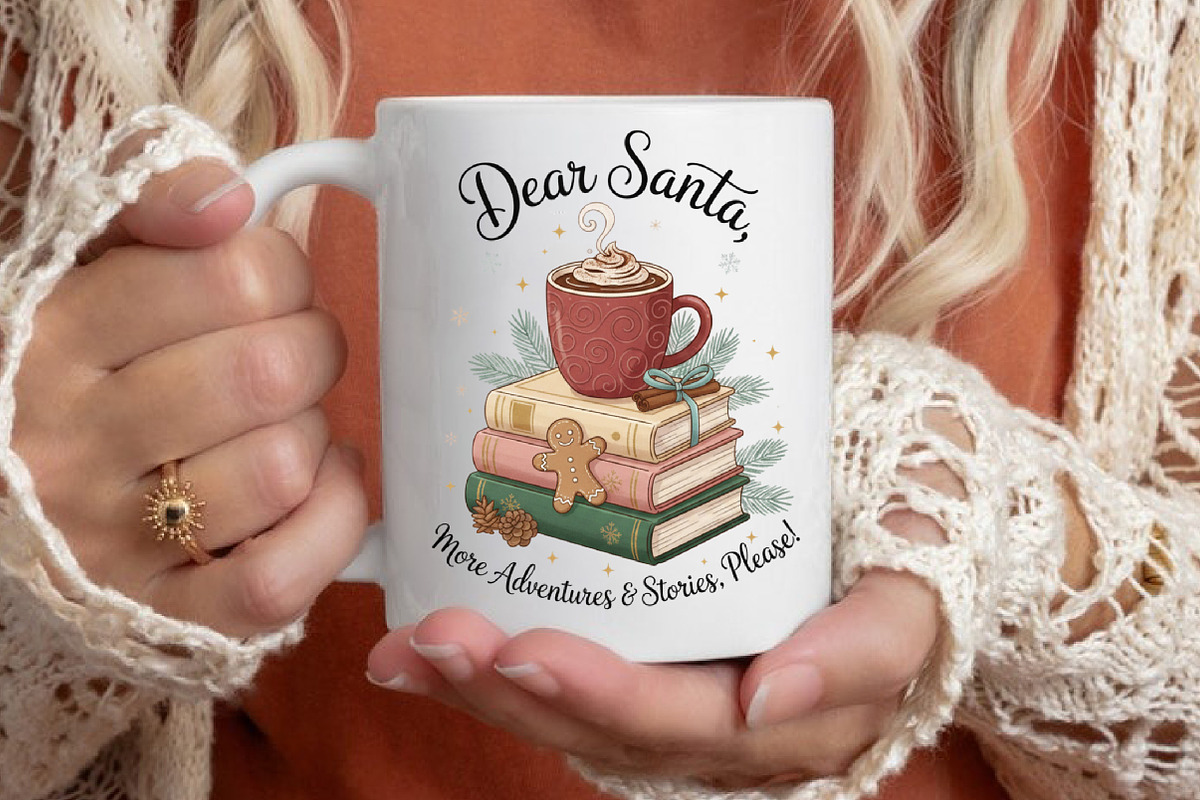 Dear Santa More Books Png, Christmas, an Illustration by Designking (Photo 4 of 5)