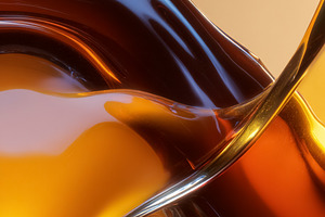 Flowing golden liquid creating an abstract movement and wavy tex, a Photo by Studio ANNA
