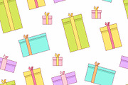 Seamless Patterns Of Gift Boxes, a Background Graphic by Volyk (Thumbnail 3 of 6)