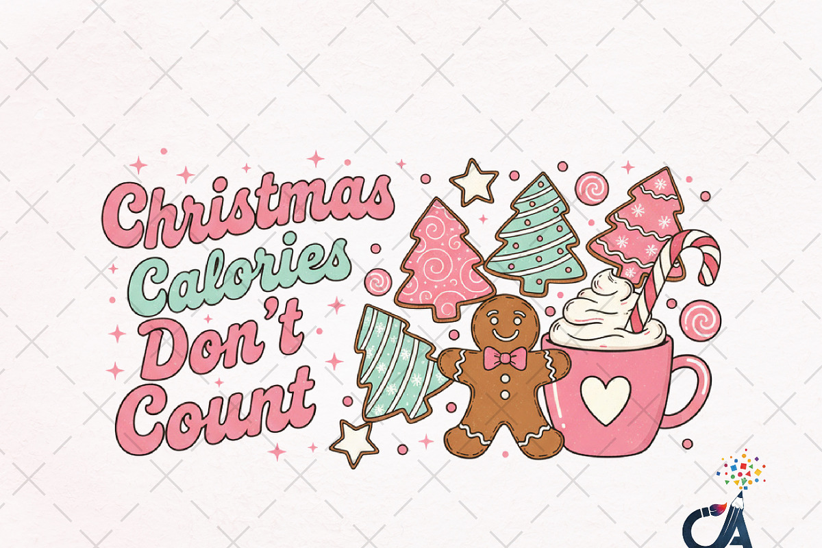 Vintage Christmas Sublimation PNG, an Illustration by Creative Art (Photo 1 of 6)