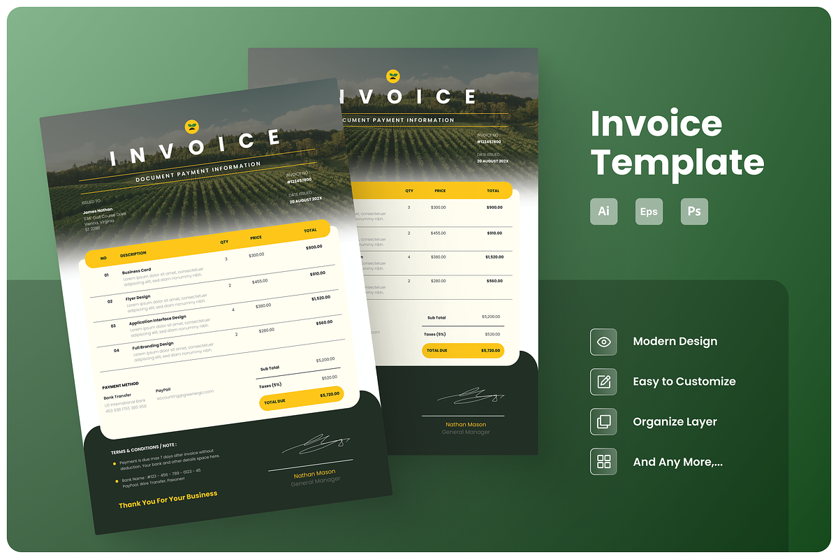 Agriculture Invoice, a Stationery Template by Annora Studio (Photo 1 of 5)