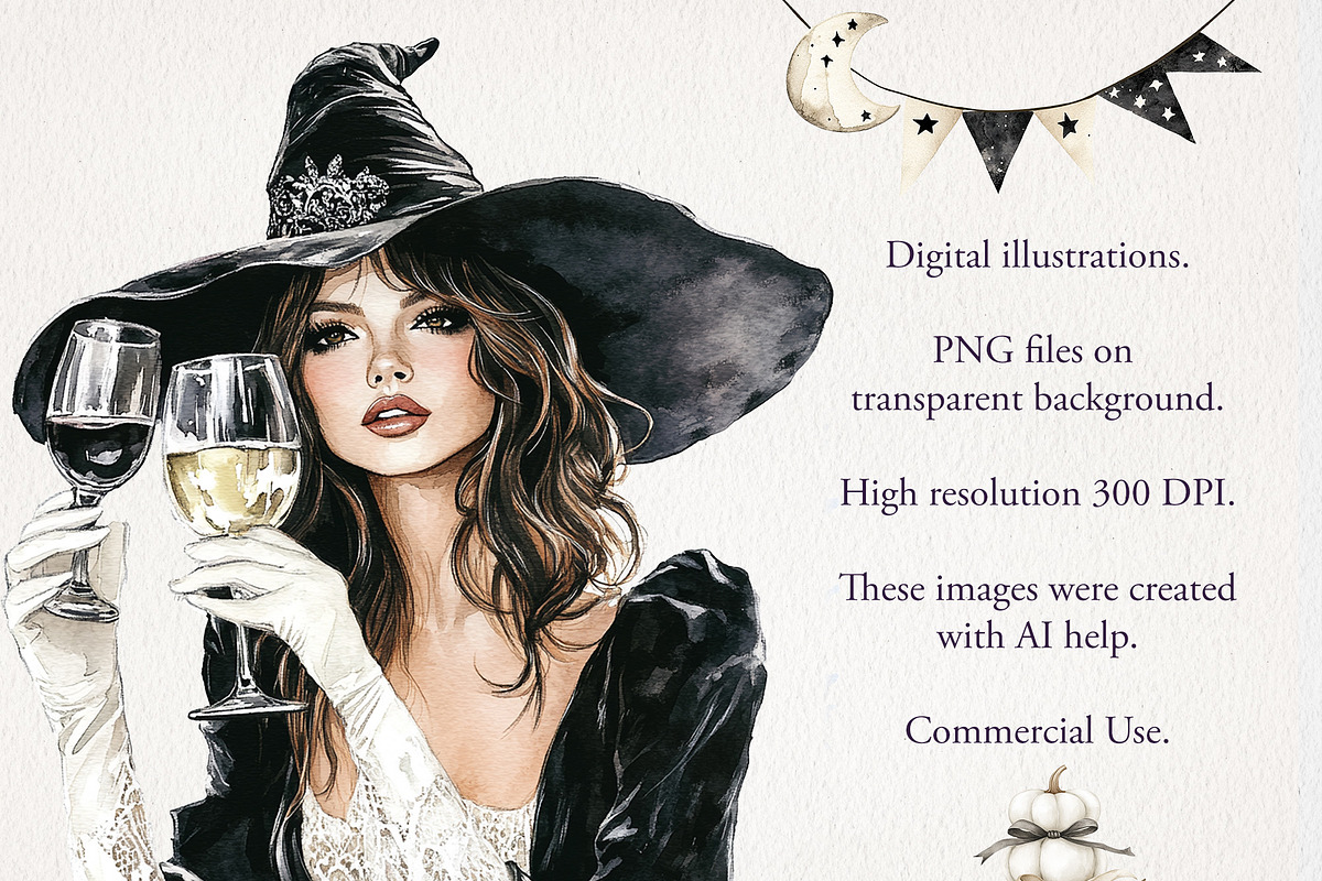 Halloween Party Clipart 91 PNG, a Seasonal Illustration by EleSArtDesign (Photo 4 of 5)