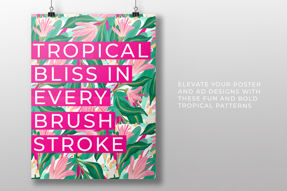 Bold Jungle Blooms Seamless Patterns, a Decorative Illustration by Ramona Schratt (Photo 4 of 9)