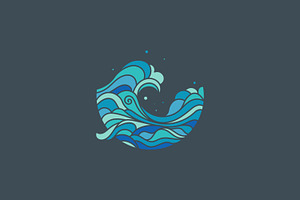 Ocean wave flow vector design logo, a Branding & Logo Template by Saba Vector