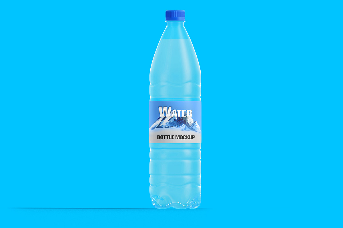 Plastic transparent bottle mockup, a Cups & Container Mockup by GraphicVil (Photo 4 of 9)