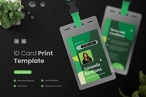 Chartgee Green - ID Card Back, a Card Template by Annora Studio