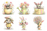 Whimsical Easter Bunny Clipart PNG, an Illustration by Daily.Designs (Thumbnail 7 of 7)