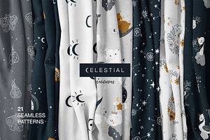 Celestial Stars And Moon