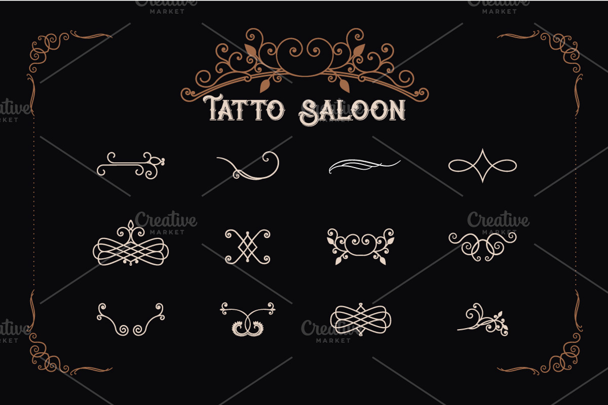 Set of Vintage Calligraphic Elements, a Graphic by Vintage Shop (Photo 3 of 3)