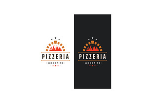 Pizza logo design with retro vintage, a Branding & Logo Template by LOGOCREATIVE