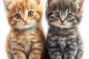 Two adorable kittens side by side or, an Animal Photo by Pixeness Studio