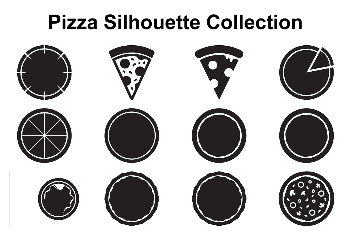 Pizza Slice Silhouette Assortment, an Object Graphic by Designer_Momina (Photo 1 of 3)