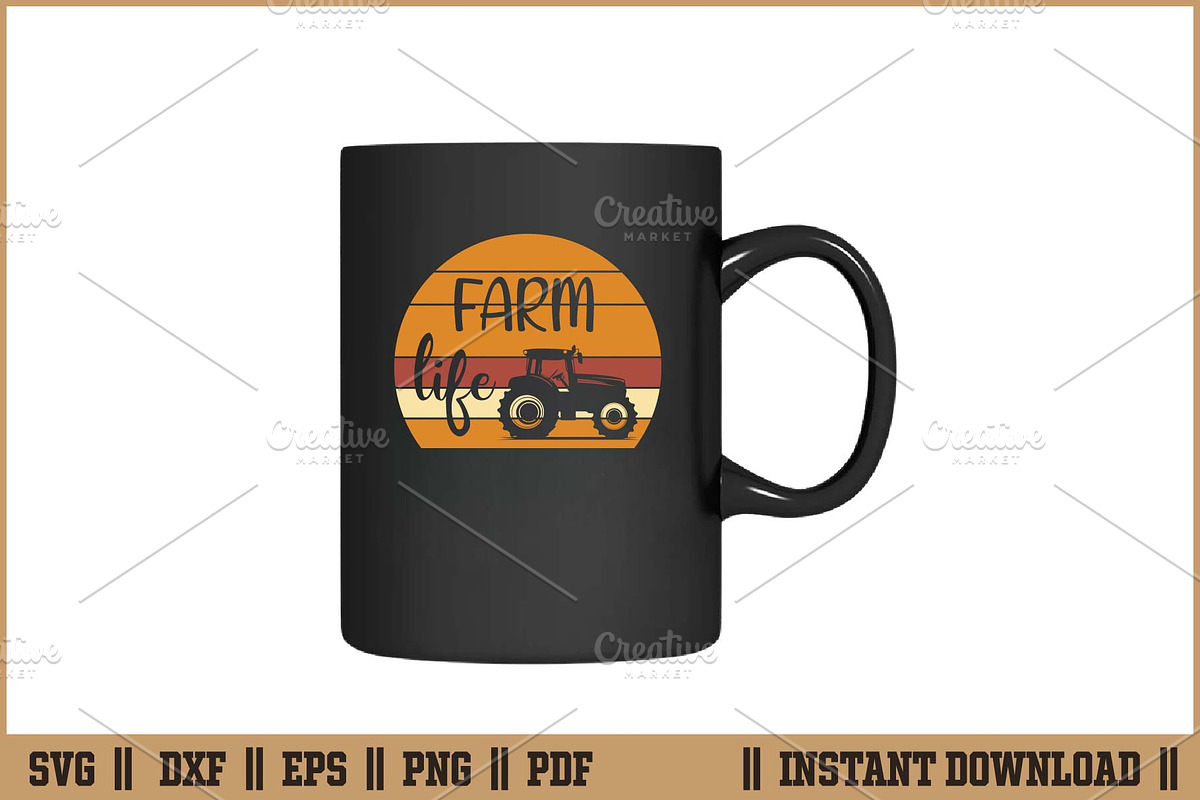 Retro Vintage Farm Life Tractor SVG, a Work Illustration by Handy Arts Studio (Photo 3 of 3)