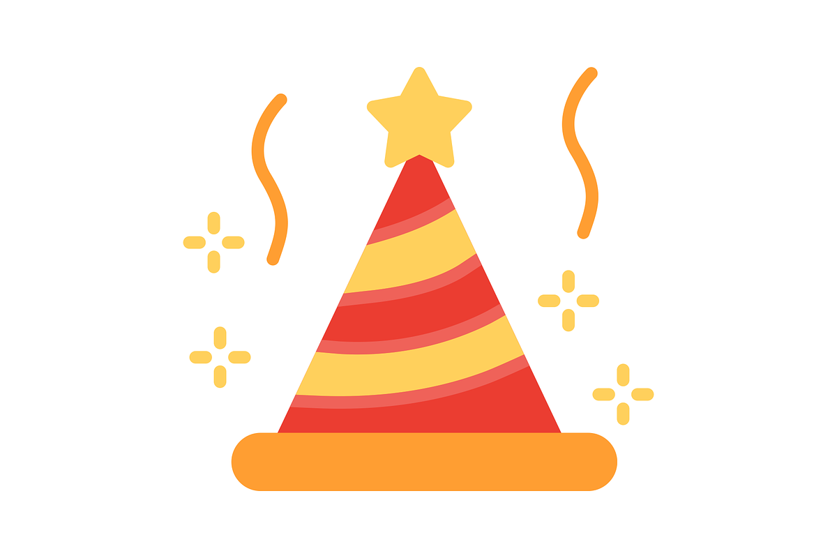 Party Hat Flat Icon, a Duotone Icon by Pexelpy (Photo 2 of 2)