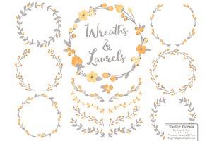 Sunshine Vector Flower Wreaths, an Illustration by Amanda Ilkov