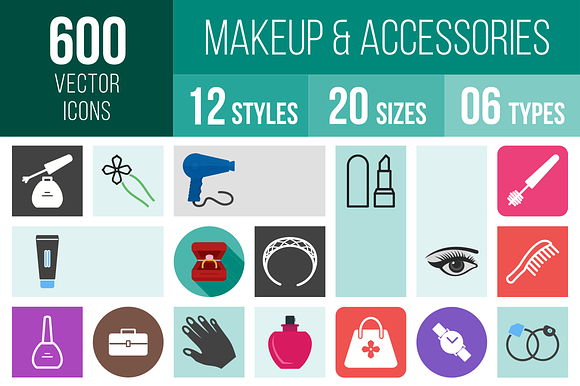 600 Makeup Accessories Icons