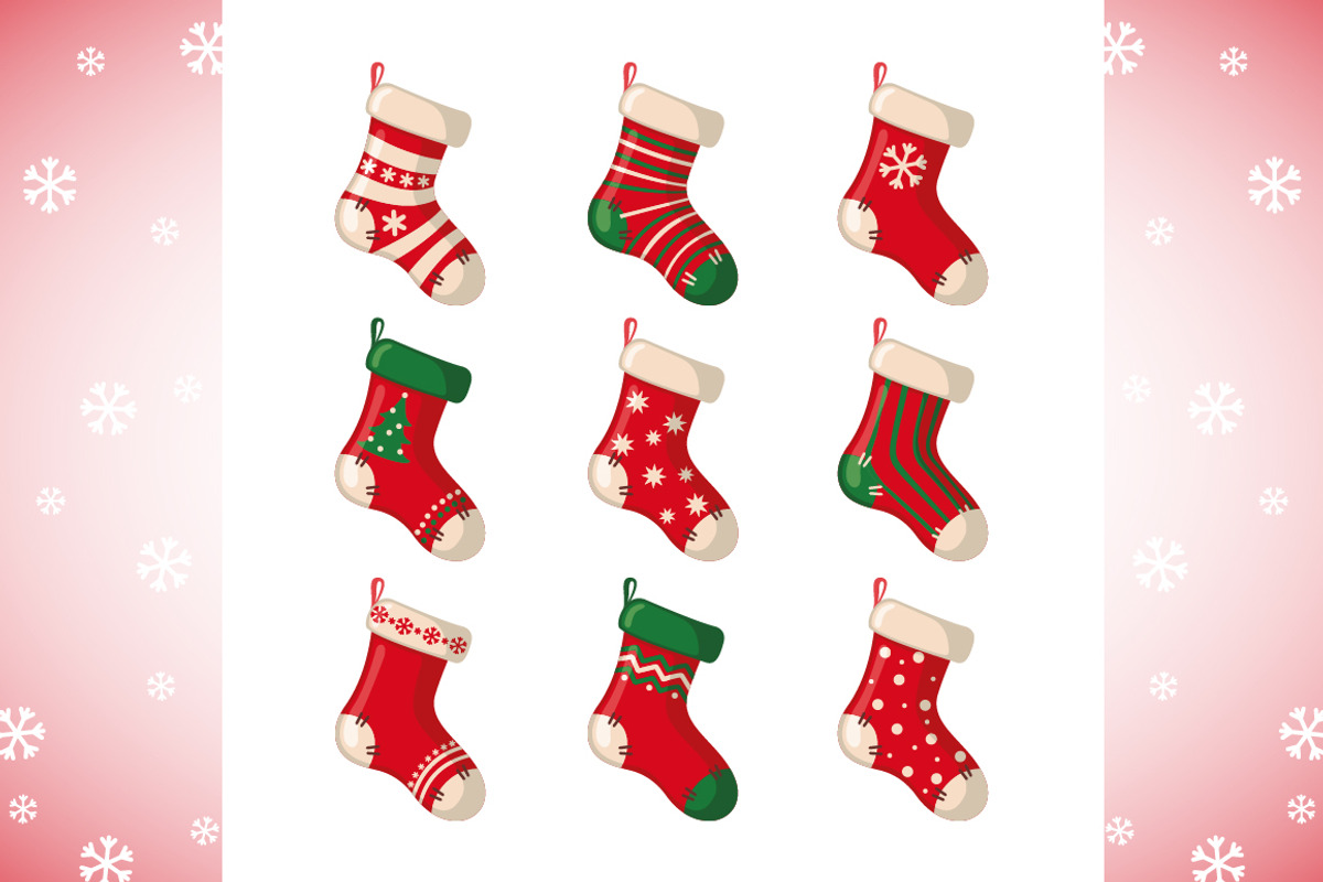 Set of Christmas Socks, an Object Graphic by MalniArt
