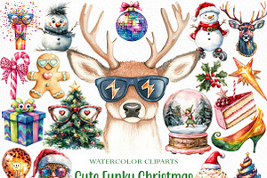 Cute Funky Christmas Clipart Bundle, an Illustration by Craft Nest