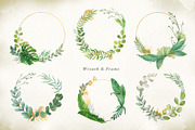 Watercolor & Gold Tropical Leaves, an Object Illustration by Papatongartist (Thumbnail 9 of 10)