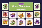 55 Ghost Characters Illustration, a Seasonal Illustration by Brickclay (Thumbnail 1 of 10)