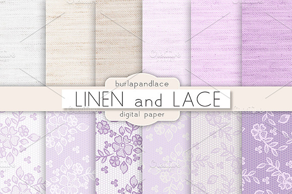 Linen and Lace digital paper preview 2